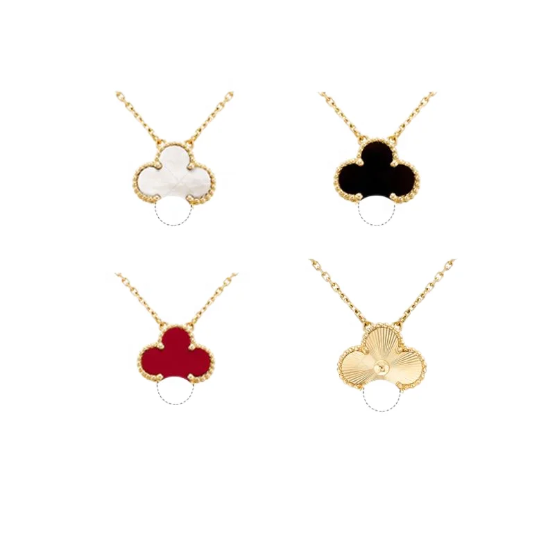 Оптовая продажа 1:1 высококачественные женские ювелирные изделия Vn ожерелье с тремя листьями из агата оптовая