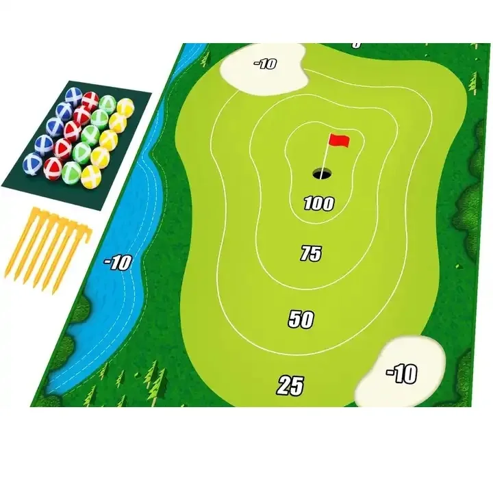 CT Chipping Golf Game Mat Indoor Stick Chip Game with 20 Grip Golf Balls Indoor Outdoor Games for  Family