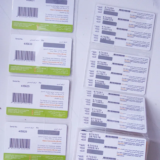 Telecom custom printing top up scratch off calling card