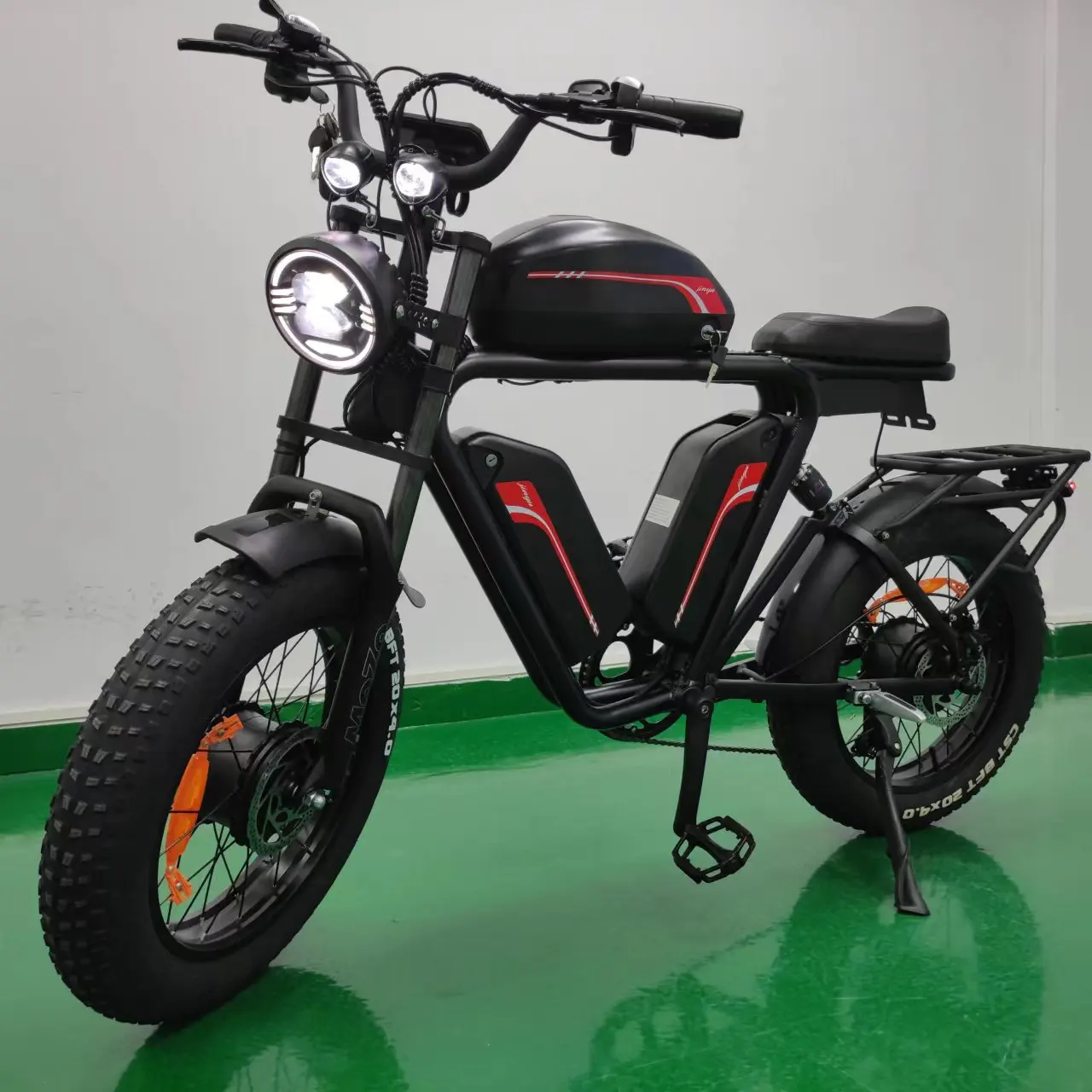 Тройной аккумулятор + двойной двигатель 52 В 22Ah * 2 + 32Ah 1000 Вт * 2 дальнего действия 20 дюймов с полной подвеской внедорожный электровелосипед