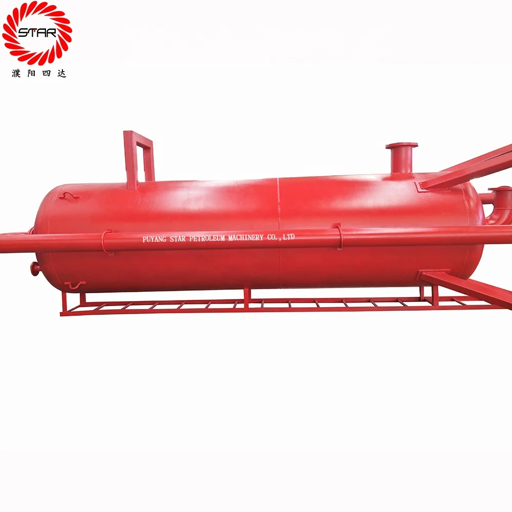 Oil Well testing high-volume drilling mud-gas separator / gas buster / mud degasser