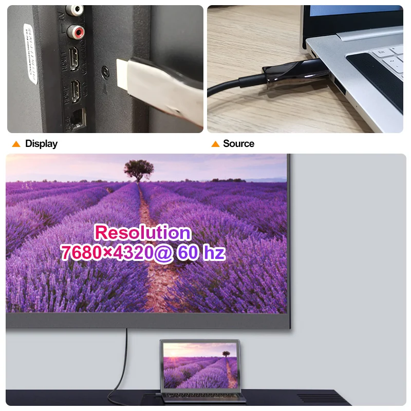 Wholesale active fiber optic cable AOC HDMI adapter male to male cable for TV AV audio and video 8K display port cable