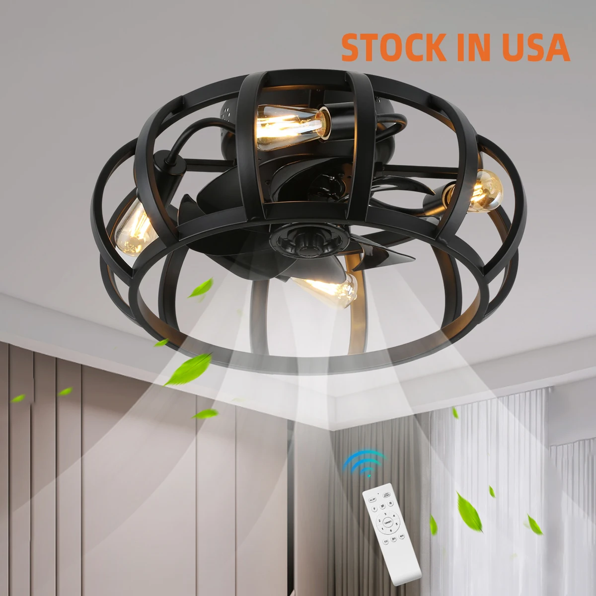 SLYNN Indoor Energy Saving Decorative Lighting LED Intelligent Ceiling Fan Lamp