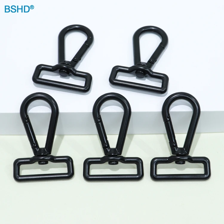 Wholesale High Quality Nickel Black Gun Metal Custom Engraved Logo 39*73mm Swivel Snap Hook For Handbag Strap