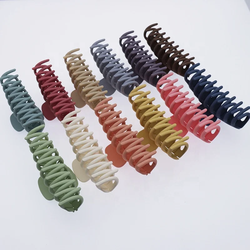 Amazon Hot sale 11cm large size Claw Hair Clips acrylic Non Slip grips matte plastic claw