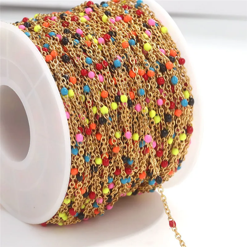 Wholesale stainless steel chain necklace enamel jewelry chain for jewelry making