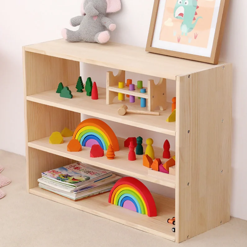Toys Storage Kids Bookcase Book Shelf Wood Children Bookshelf