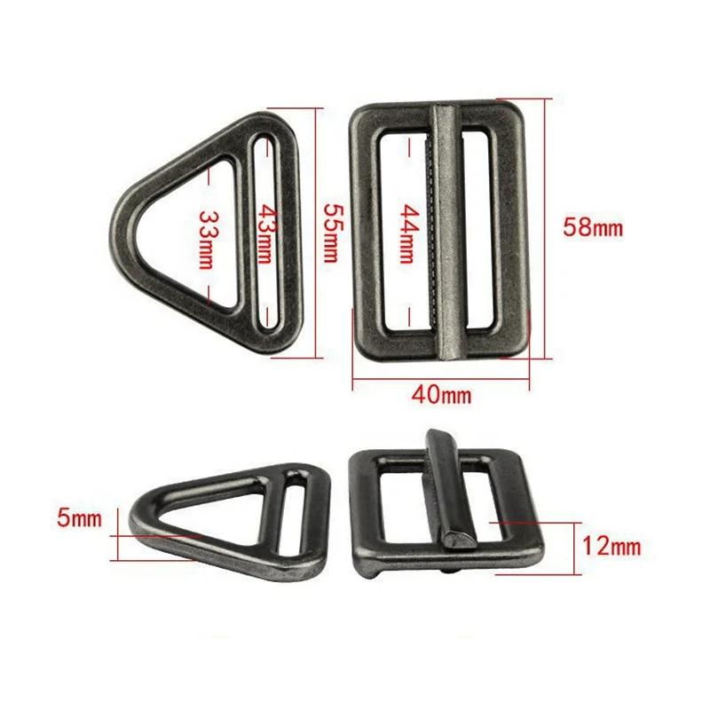 Hot sales inner size 43mm belt glides adjuster triangle slides buckle sets
