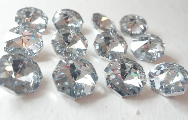 Серебряный Octagon люстра кристаллы бусины 14