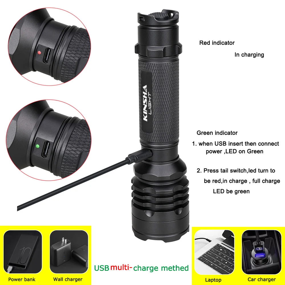 
wholesale portable tactical police led military defense gun waterproof led flashlight torch 