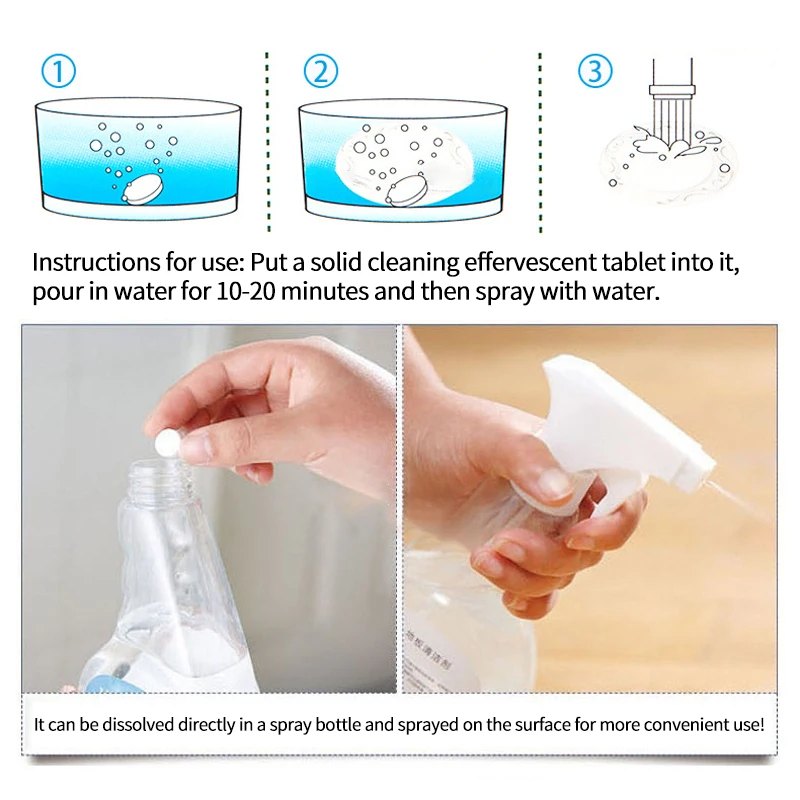 All in one eco friendly dissolvable household kitchen multifunctional cleaning tablets