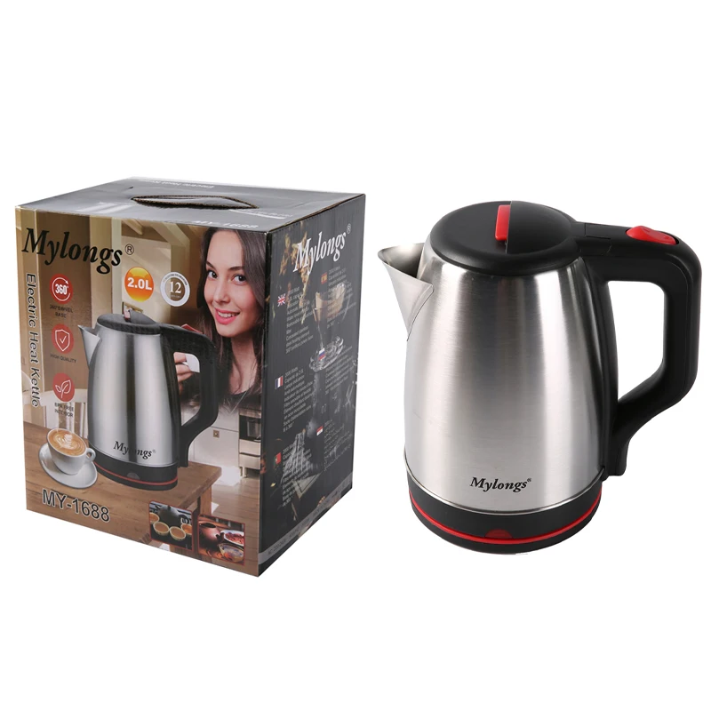Stainless Steel 2 Liter  Electric Water Jug  Classic Style Electric Kettle 2000W Home Electric Tea Pot