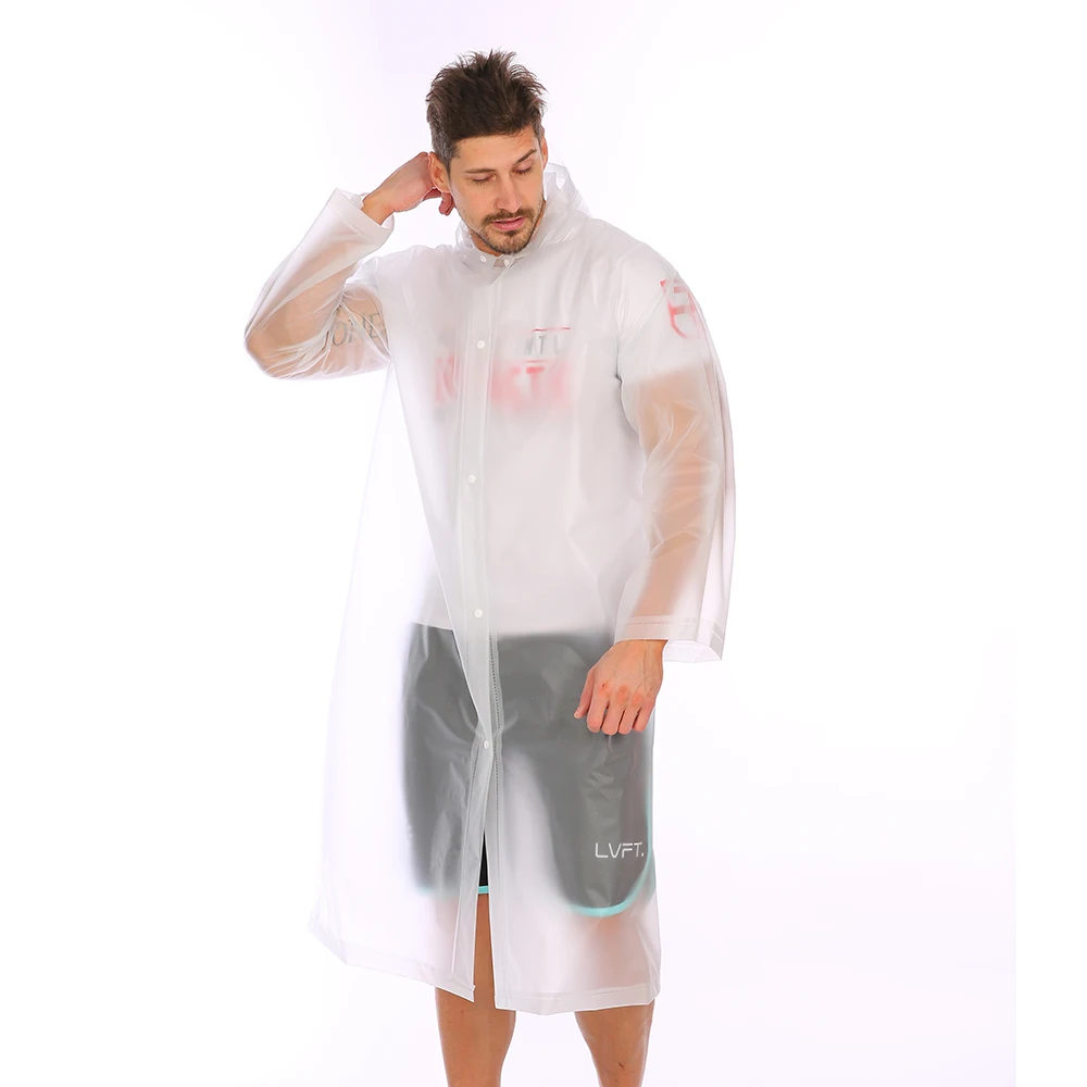 Fashion Women Men Transparent Fabric Poncho Portable Light Raincoat Not Disposable Rain Coat For Adult Tour Pvc Raincoat