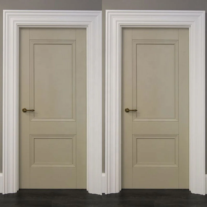 Custom designed unique interior room wood door insect and waterproof solid wood bedroom European style wooden door and lock set