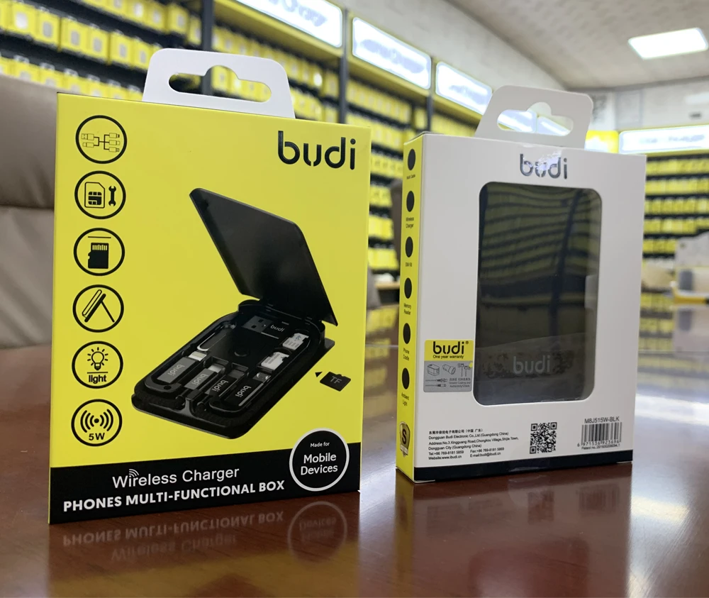 budi high tech marketing gift items smart adapter new gadgets Led light mobile phone accessories Wireless Charger All in One