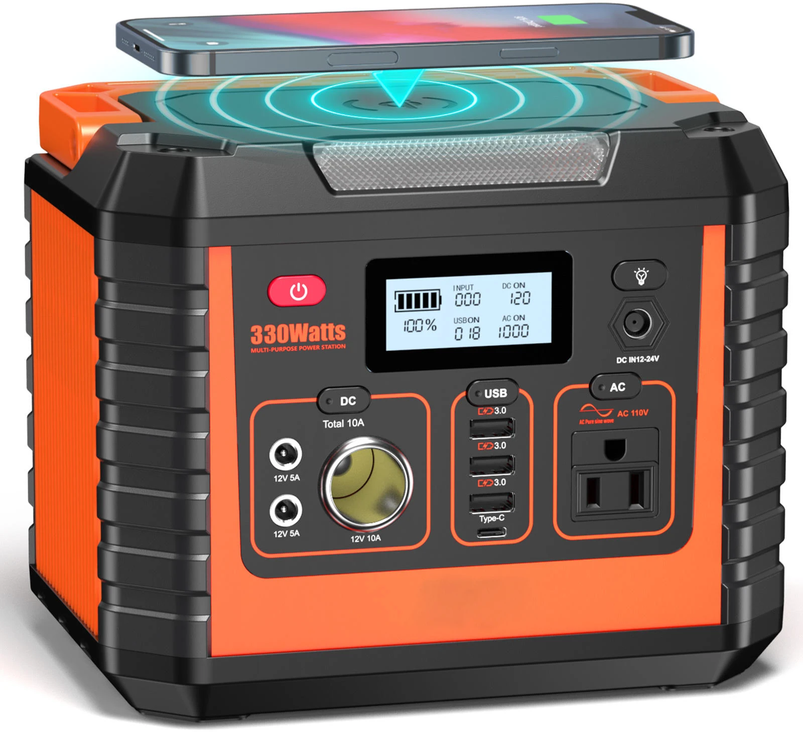 Outdoor Camping Portable Power Station 330W Generator Energy Storage Emergency Backup Power Supply