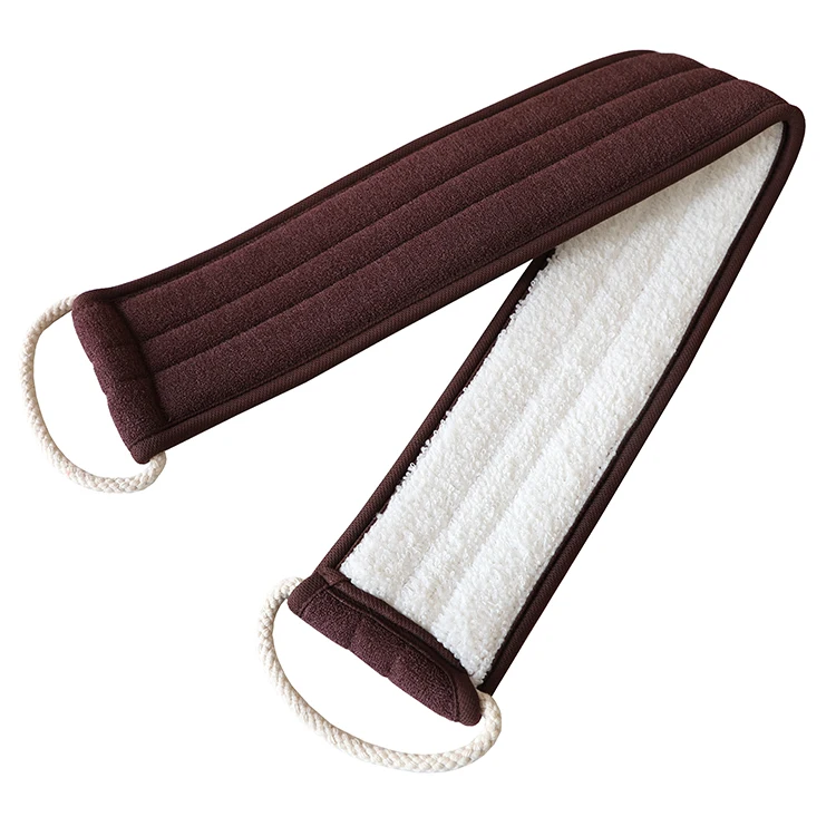 Customize Logo Exfoliating Massage Double Sided Skin Scrubbing Strap Shower Bath Exfoliating Back Scrubber Towel