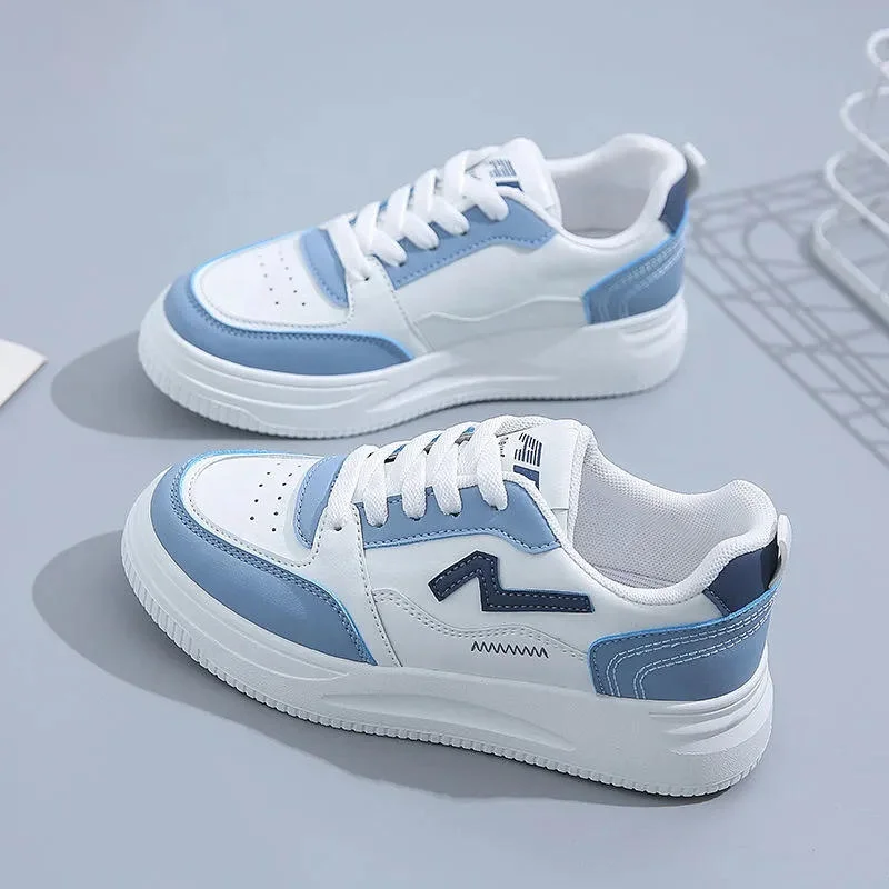 2024 New Style Fashion Cheap Blue Pink Color Casual Running Sport Sneakers Flats Shoes For Women