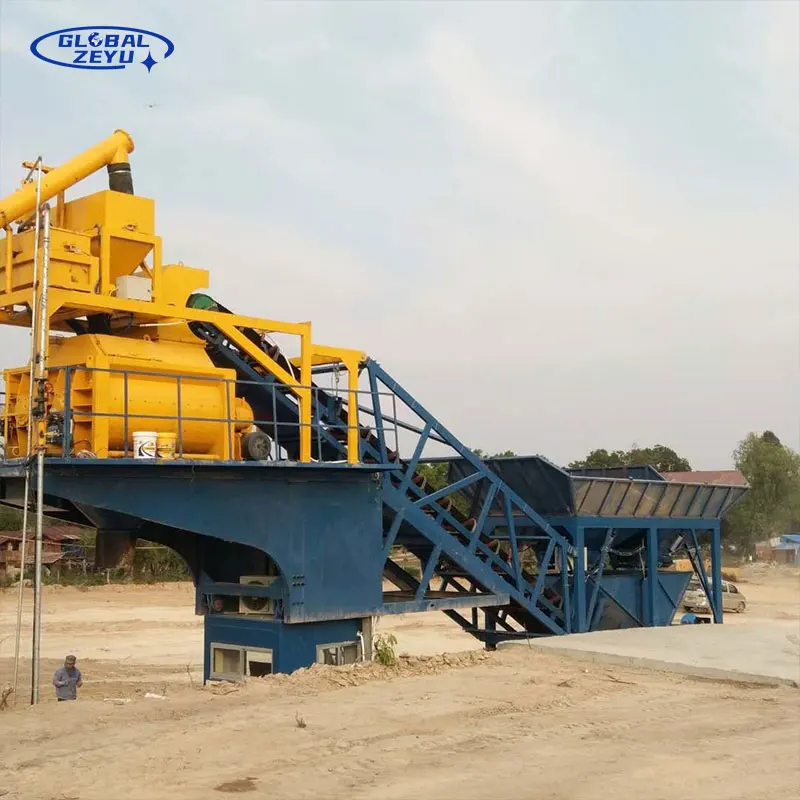 ZEYU Factory Manufacture Small Concrete Mixing Plant 90M3/H Cement Sand Mortar Mobile Concrete Plant Dry Mix Mobile Mixing Plant