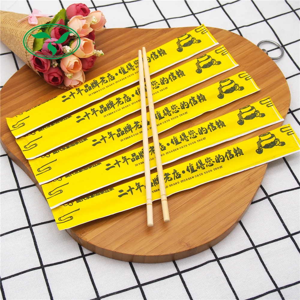 Wholesale bamboo disposable chopsticks tensoge sushi chopsticks with customized full sleeve paper