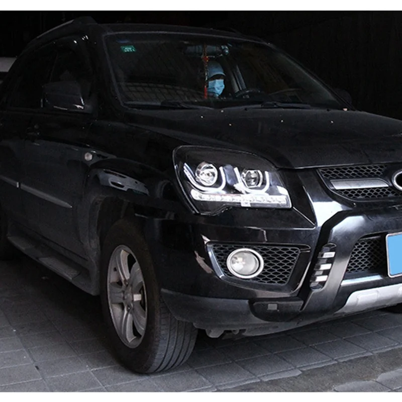 Led Headlamp Assembly Fog Lights For Kia 2007-2012 Sportage Font Headlight LED Lens Daytime Running Lamp Car Accessories