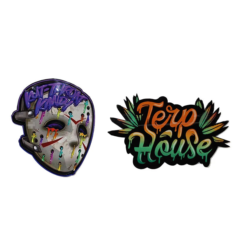 Custom Printed Hologram Die Cut Shaped Bag with Zipper 3.5g 7g 14g Smell Proof Mylar Bags Food Pouch Package