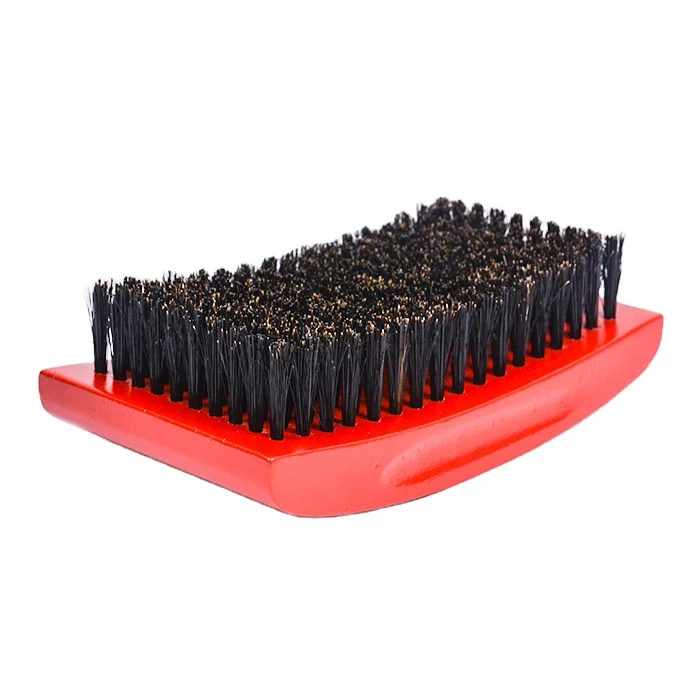 Private label square shape Wooden boars bristle hair shaving beard brush