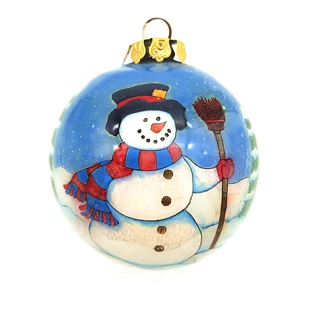 Wholesale Glass Interior Hand-painting Christmas Glass Ball Ornaments