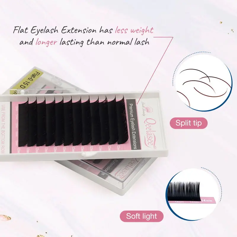 Qeelasee ellipse flat eyelash extensions mink Cashmere Verdor Flat Eyelash Extensions
