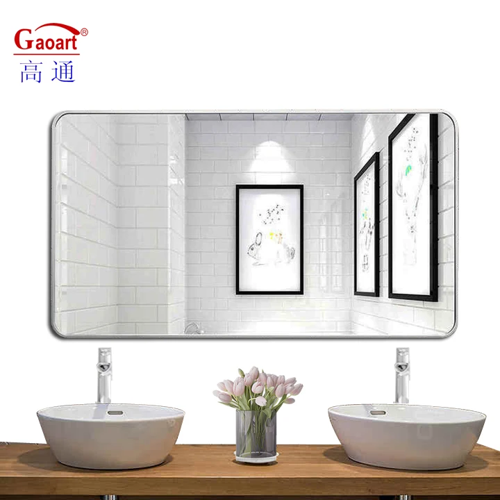 Factory Direct Sale White Wall Gold Unbreakable Modern In Iron Black Metal Sticker With Frame Wholesale Full Length Mirror