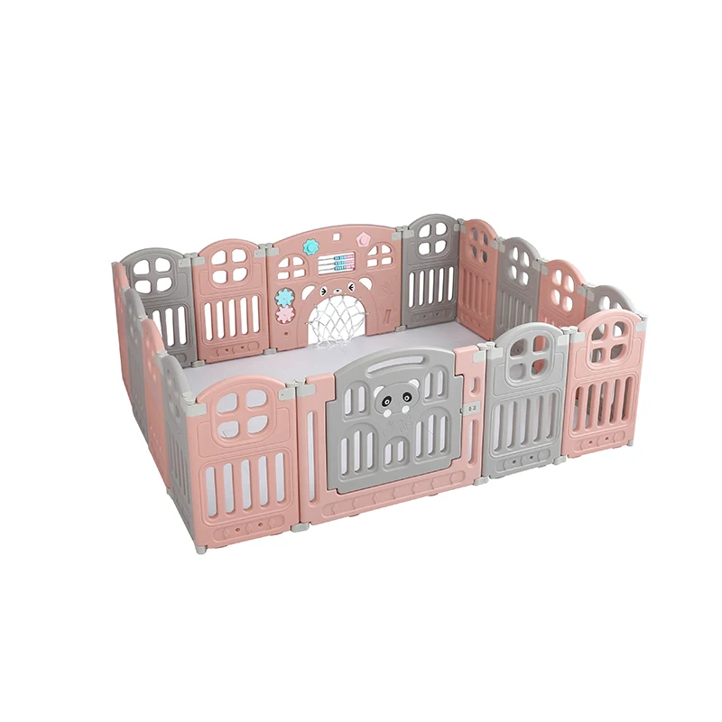 Indoor Foldable Baby Safety Playpen with door panel game panel play fence kids play yard