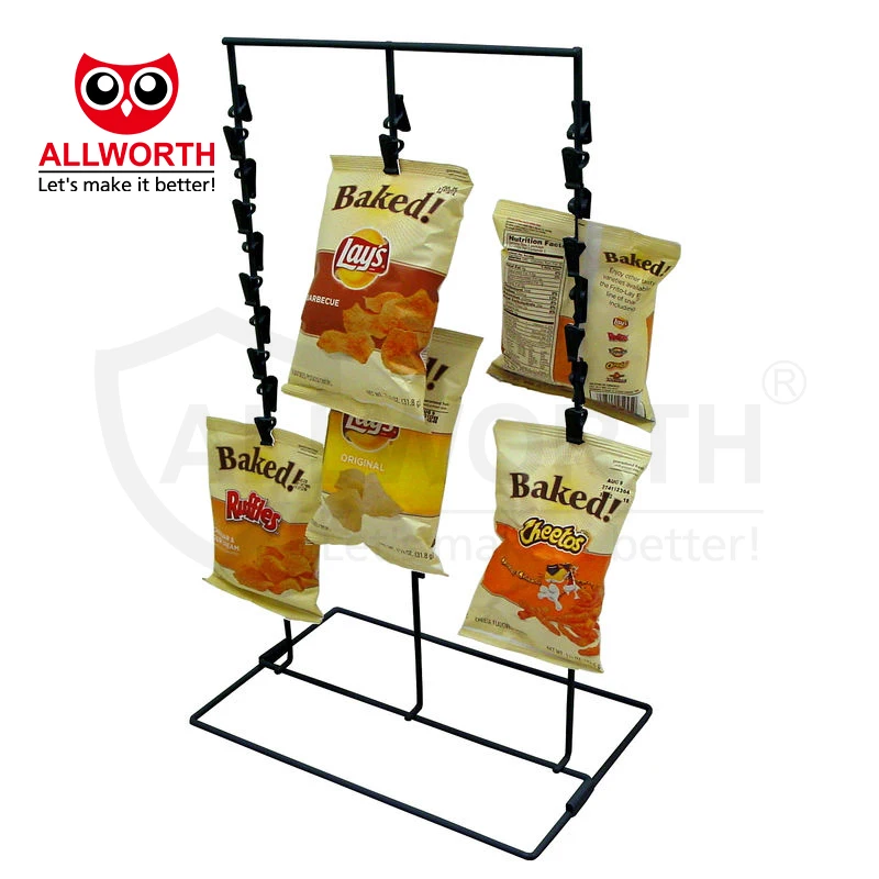 Distributor Eye Catching Adjustable  Decorative Sturdy With Baskets Promotion Display Stand