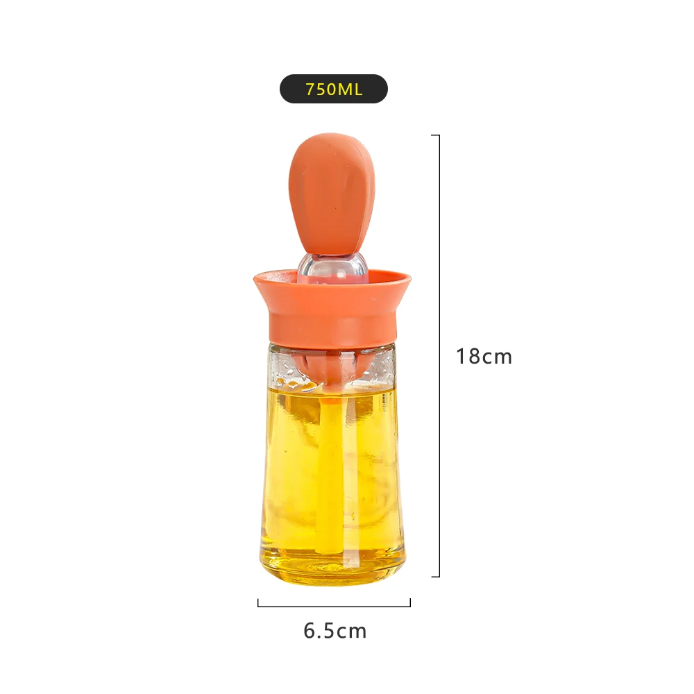 Factory Wholesale Cooking Tools Kitchen Olive Glass Oil Bottle With Silicone Oil Brush Dropper for Kitchen BBQ