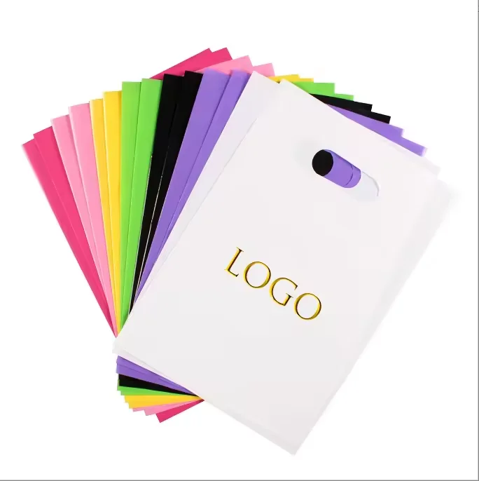 Factory Direct Sales Eco-friendly Custom Size Color LDPE Thank You Plastic Die Cut Handle Shopping Bag