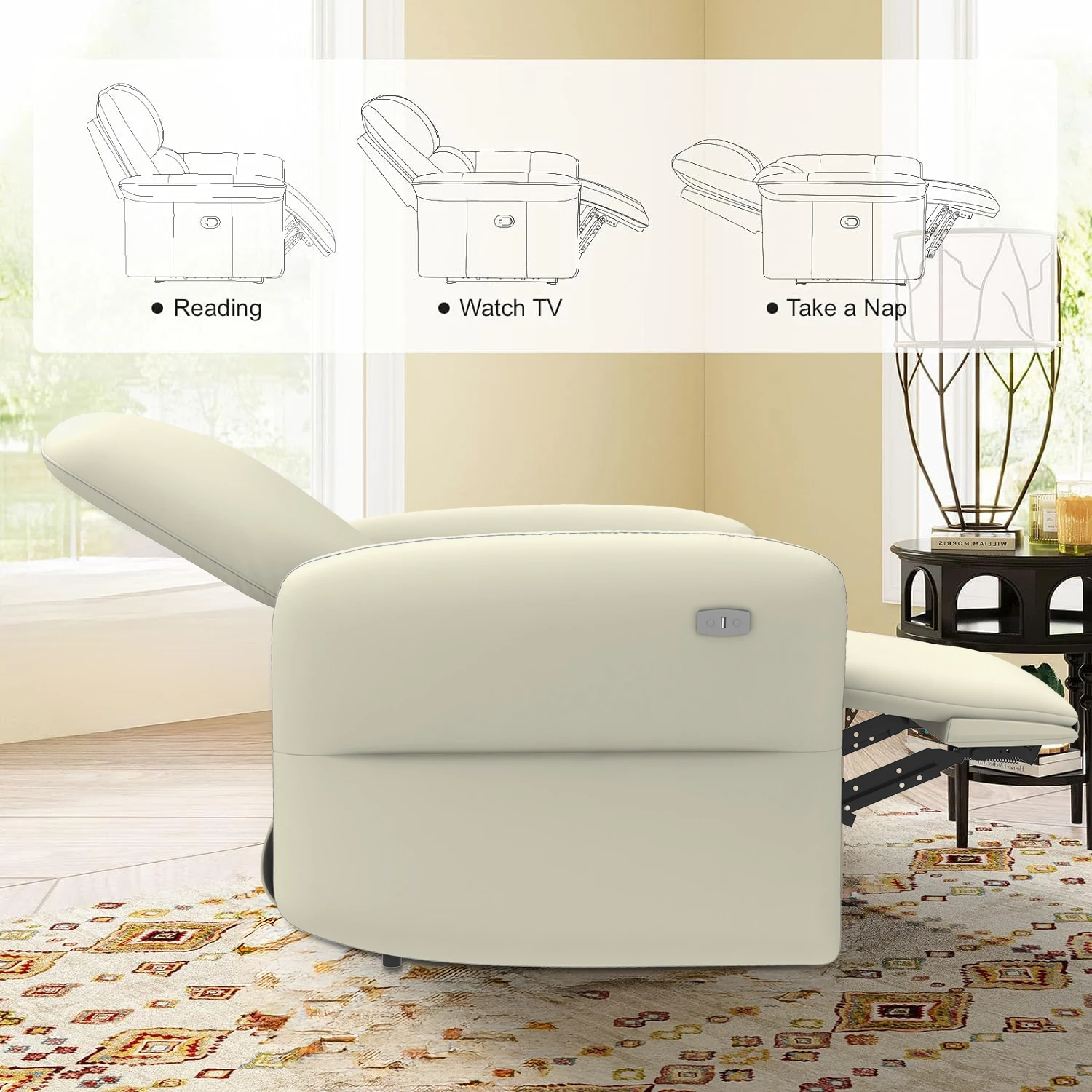 Hot Sale Modern Recliner Leather Sofa All Iron Frame Manual Recliner Multi-Function Sofa