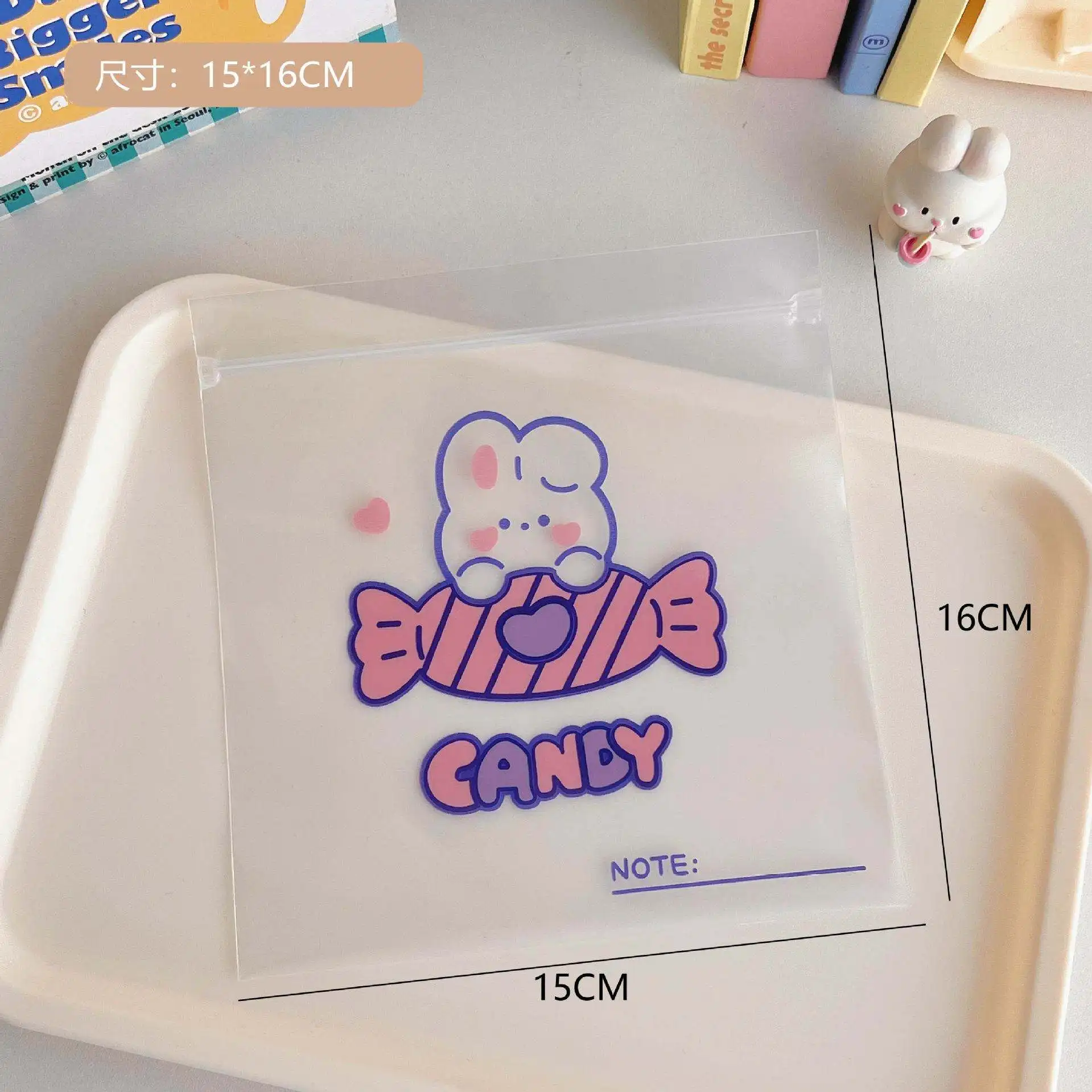 Original cute snack ziplock bag cartoon bear biscuit candy mask small storage bag packaging bag