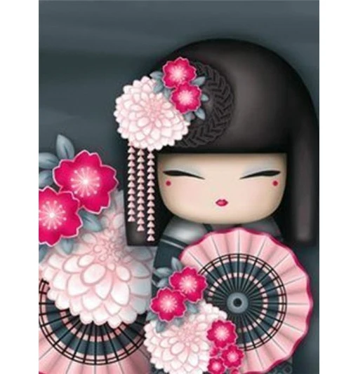 Алмазная живопись «Японская кукла»
