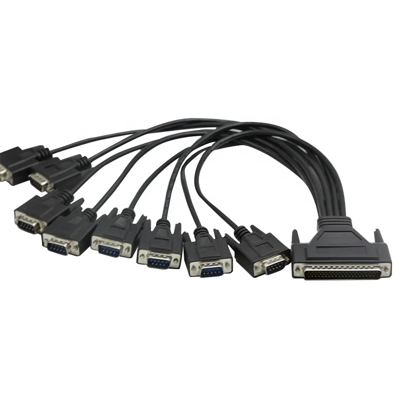 customized DB62 to RS232 DB9 D-sub db62 to db9 serial spliter cable for moxa pci card extension