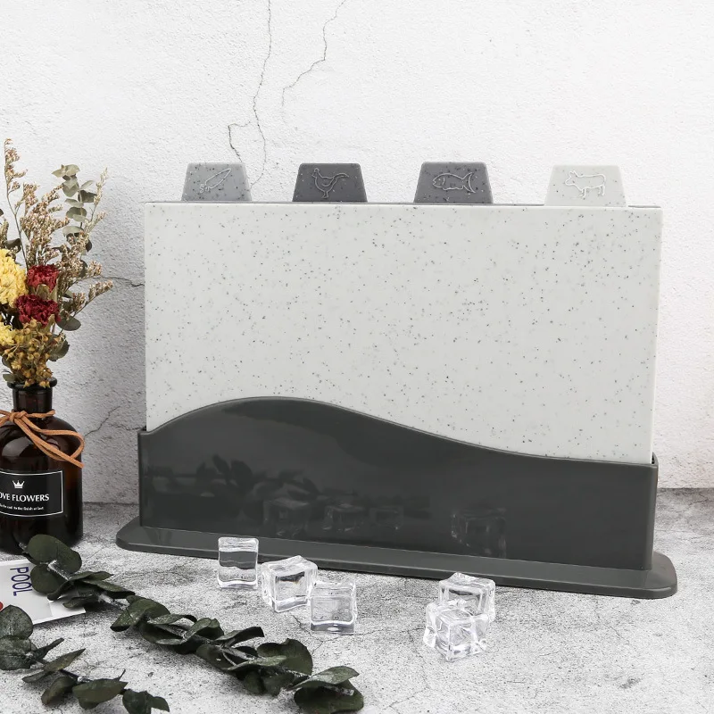 Combination kitchen chopping board fish meat vegetables food grade 4pcs plastic cutting board set