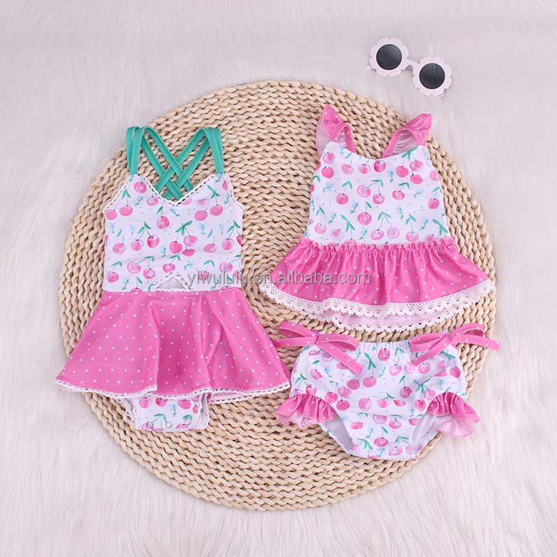 Summer Kids Bikini Swimsuit Bathing Suit Baby Girl One Piece Print Cute Swimwear
