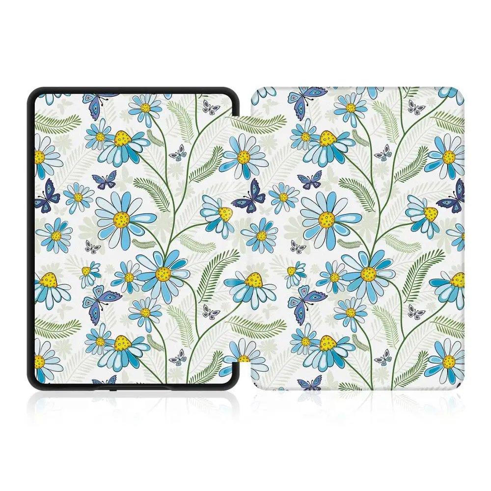 Colorful printed pattern magnetic leather case for Amazon Kindle Paperwhite 4