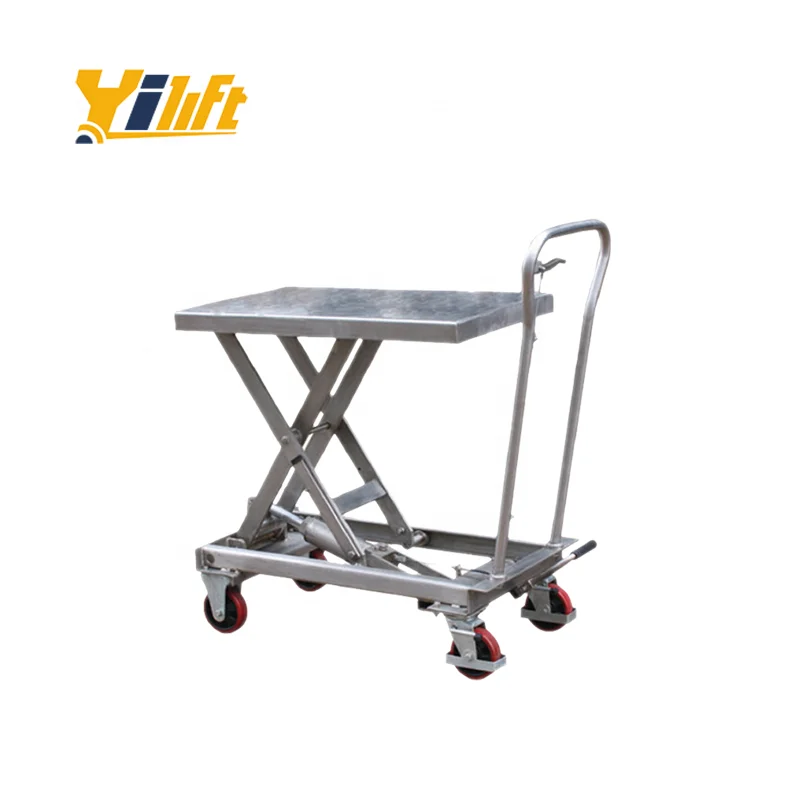100% Quality Guarantee Bsa10 100kg Aluminum Scissor Lift Table With Two Brakes