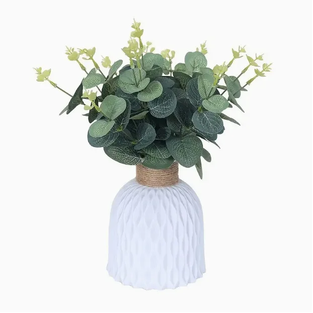 Artificial Flower Plant Greenery Artificial Single Eucalyptus Leaf Green Stem Olive Branches for Wedding and Home Decor