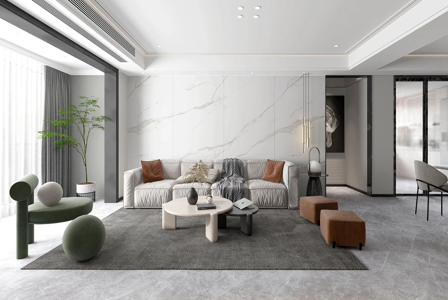 Porcelain polished glazed marble look slab tile flooring sintered stone for 15mm thickness