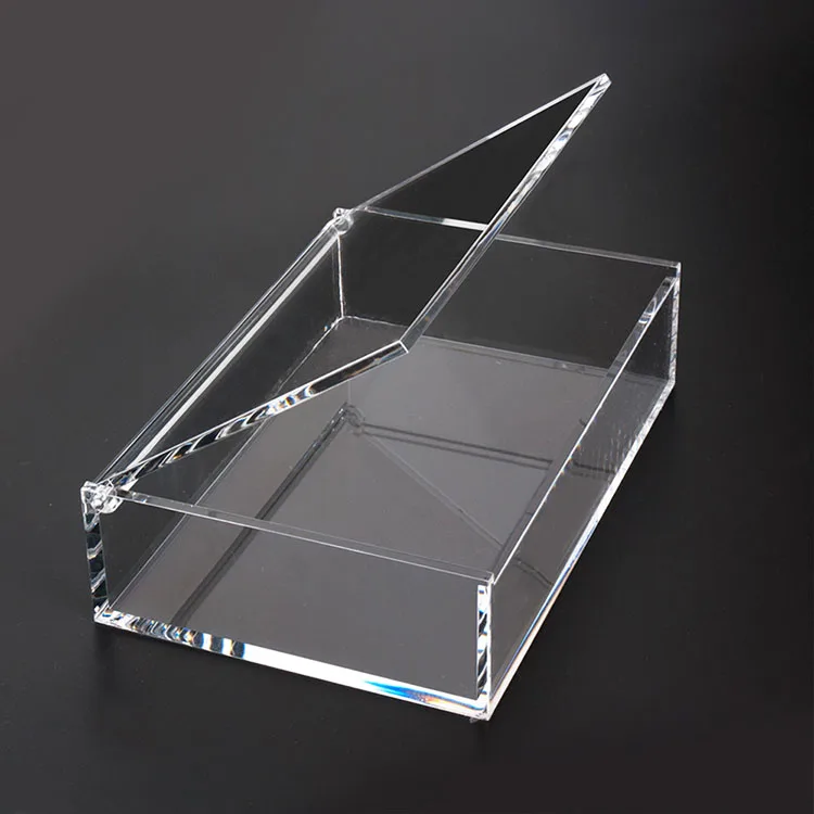Modern Elegant Super Clear Acrylic Square Premium Jewelry Box With Lid Perspex Keepsakes Gift Storage Display Food Box