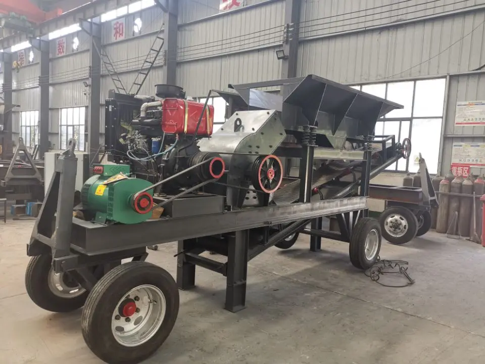 PC300x500 PC600x400 mobile hammer crusher mill with 5 10 15 tons per hour capacity for concrete slag crushing in mining quarry