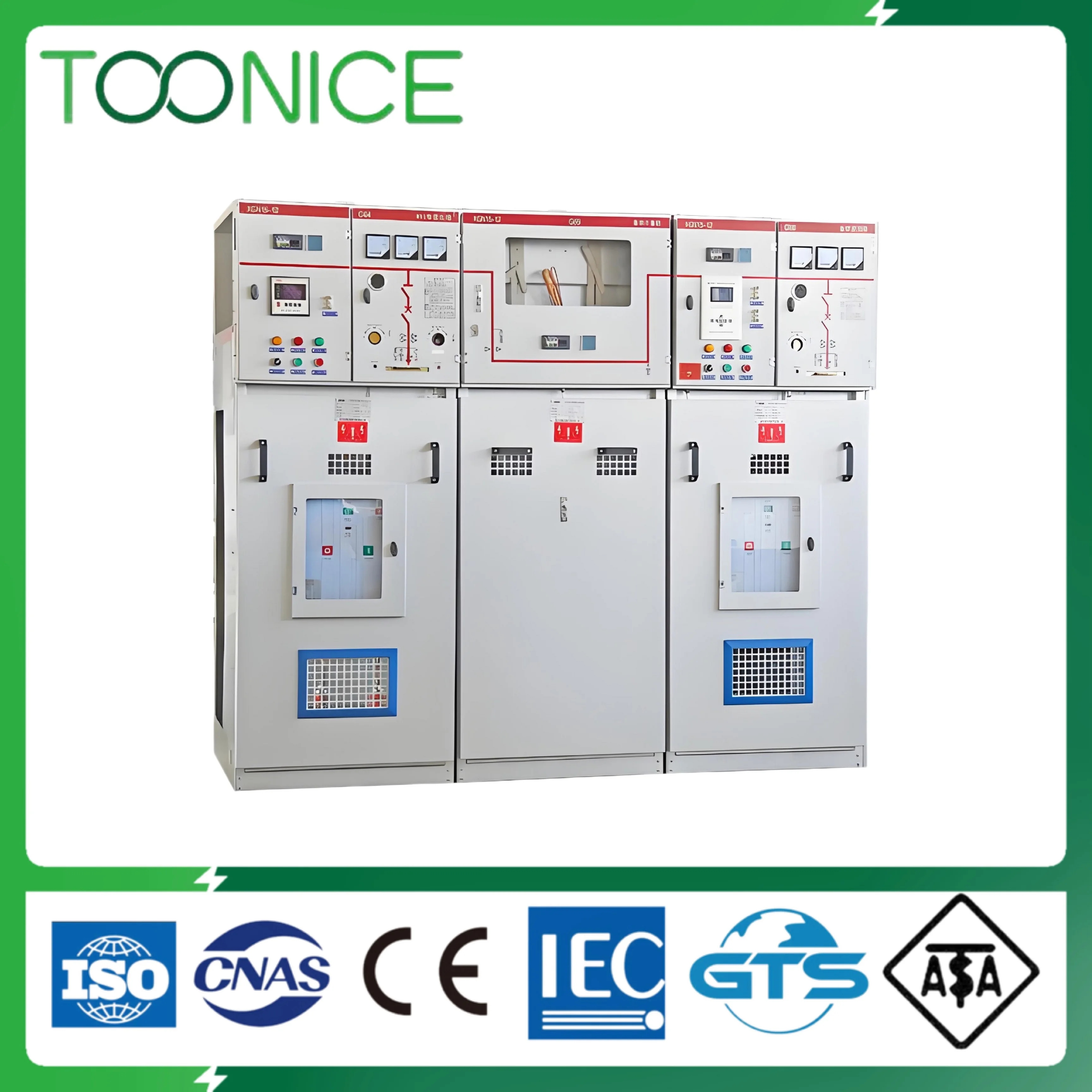 Toonice SF6 Indoor Switchgear 6KV 6.6KV 10KV 11KV 12KV MV & HV Ranges Three Phase Rated Voltage Solid Insulated Ring Main Unit