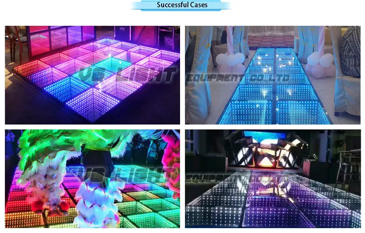 3d Infinity Mirror Color Led Dance Floor China Outdoor Waterproof for Event Party Wedding
