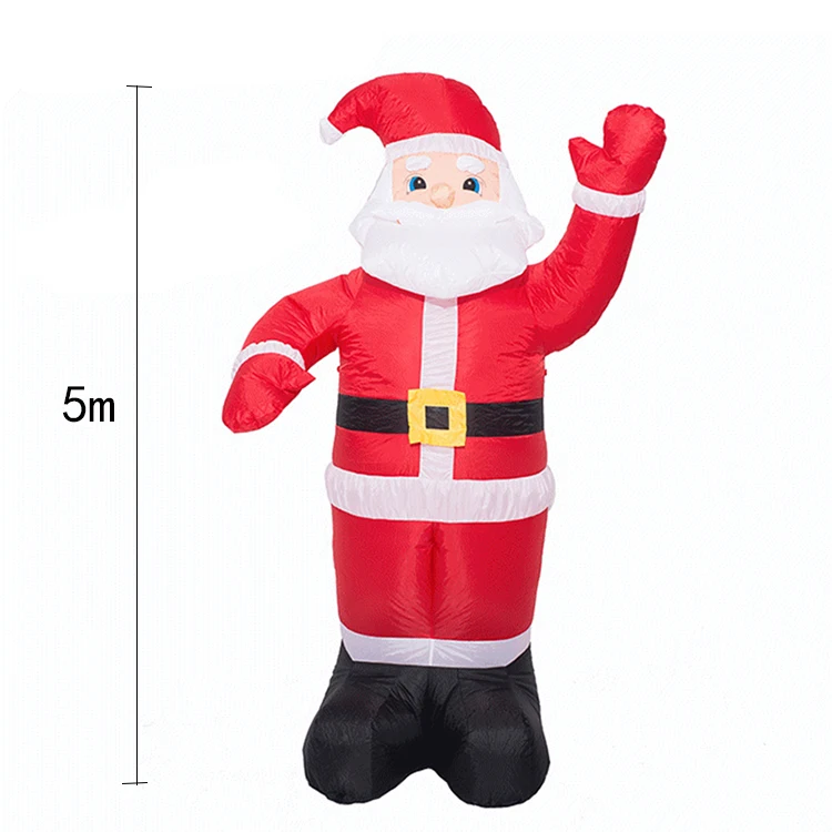 Лидер продаж, надувной Санта-Клаус 5 м, уличный надувной Рождественский Декор, надувные рождественские светодиодные светильники