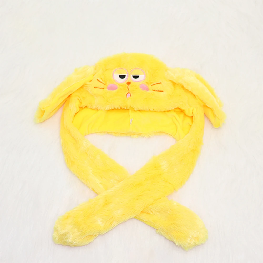 Soft Hand Pinching Plush Moving Gift Funny Toy Girls Cartoon Rabbit Ear Jumping Up Baby Cute Bear Winter Women